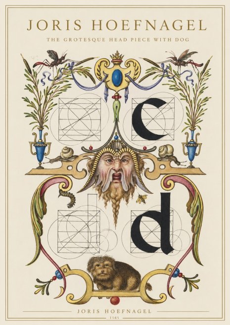 Joris Hoefnagel The Grotesque Head Piece with Dog No1 - Poster