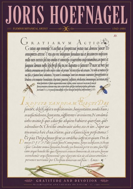 Joris Hoefnagel Thanksgiving to God • Institute for Botanical Studies No4 - Poster