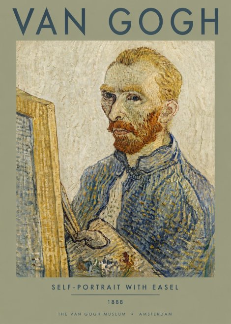 Van Gogh Self-portrait with Easel I No3 - Poster