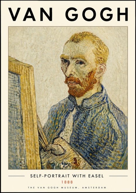 Van Gogh Self-portrait with Easel I No4 - Poster