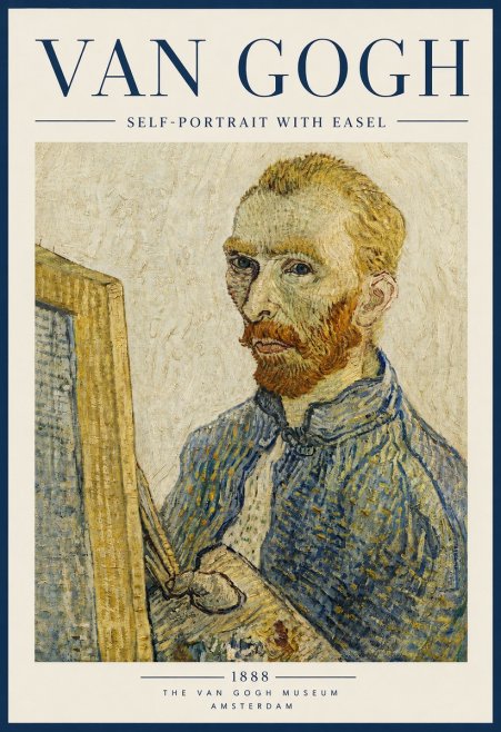 Van Gogh Self-portrait with Easel I No5 - Poster