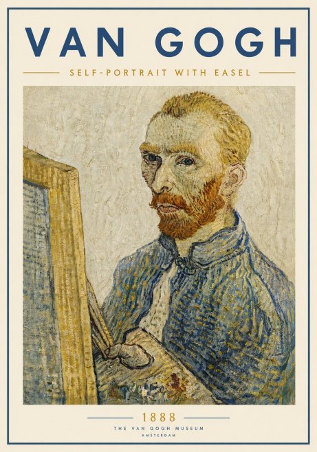Van Gogh Self-portrait with Easel I No6 - Poster