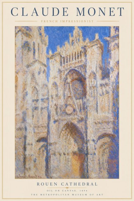 Monet Rouen Cathedral No5 - Poster