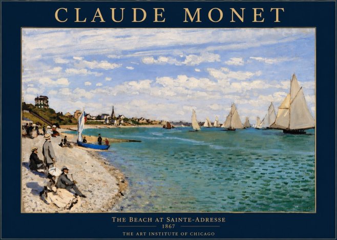 Monet The Beach at Sainte-adresse IV No2 - Poster