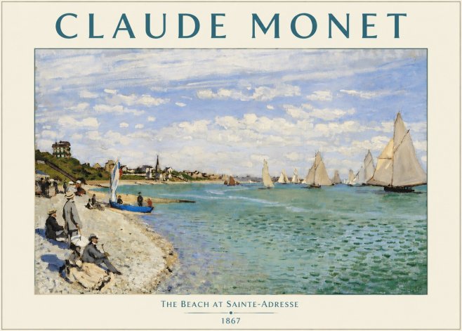 Monet The Beach at Sainte-adresse IV No4 - Poster