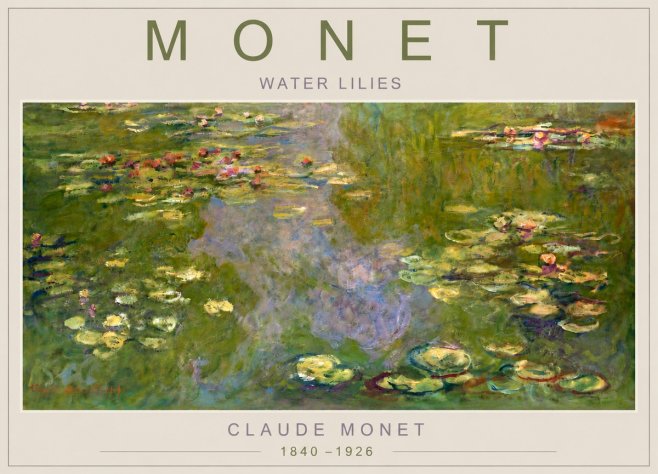 Monet Water Lilies V No5 - Poster