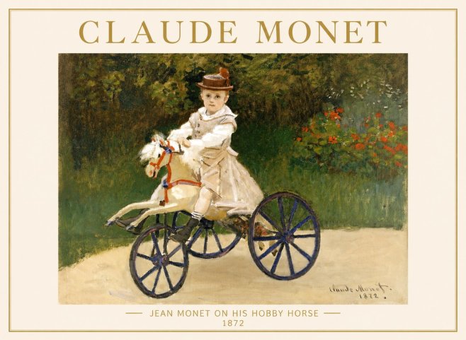 Monet Jean Monet on His Hobby Horse No1 - Poster