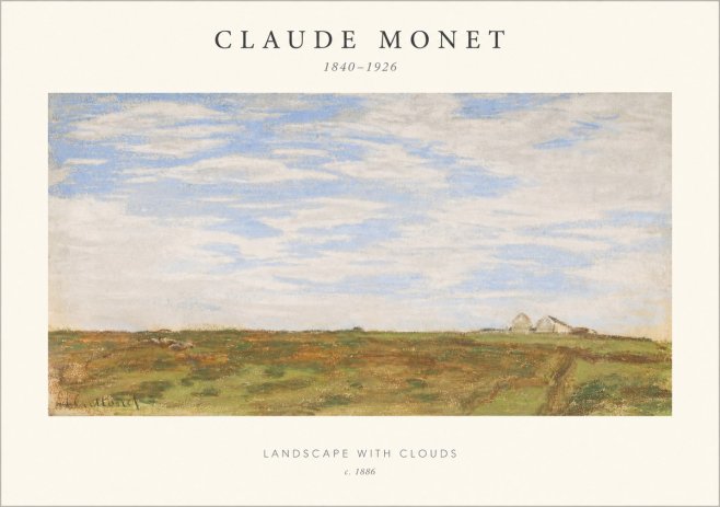 Monet Landscape with Clouds No1 - Poster