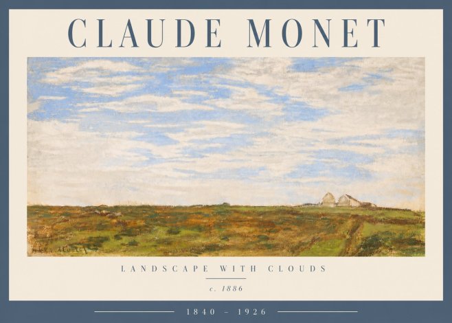 Monet Landscape with Clouds No5 - Poster