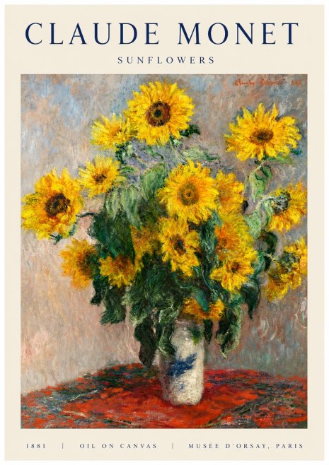 Monet Sunflowers No3 - Poster