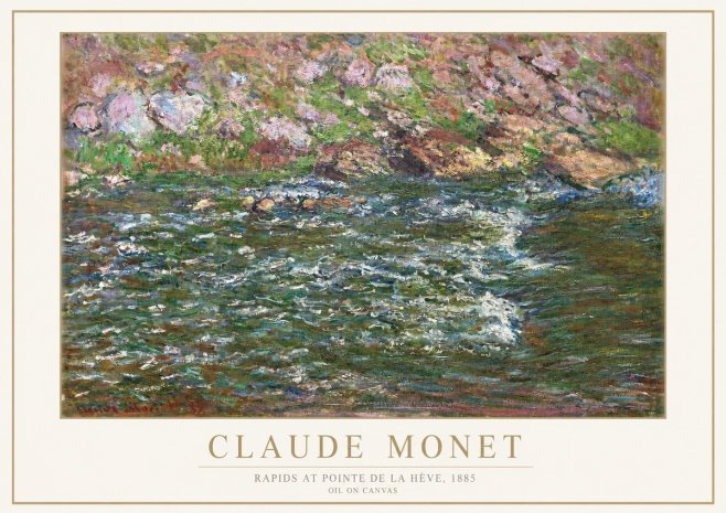 Monet Rapids at Pointe De La Hève, 1885 No1 - Poster