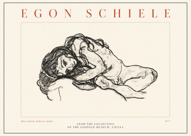 Schiele Reclining Female Nude No2 - Poster