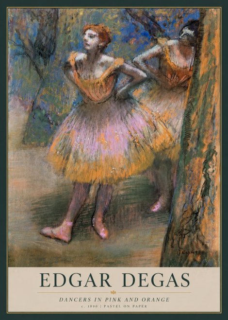 Edgar Degas Dancers in Pink and Orange No3 - Poster