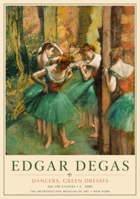 Edgar Degas Dancers, Green Dresses No6 - Poster