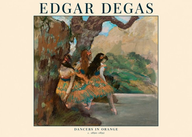 Edgar Degas Dancers in Orange No1 - Poster