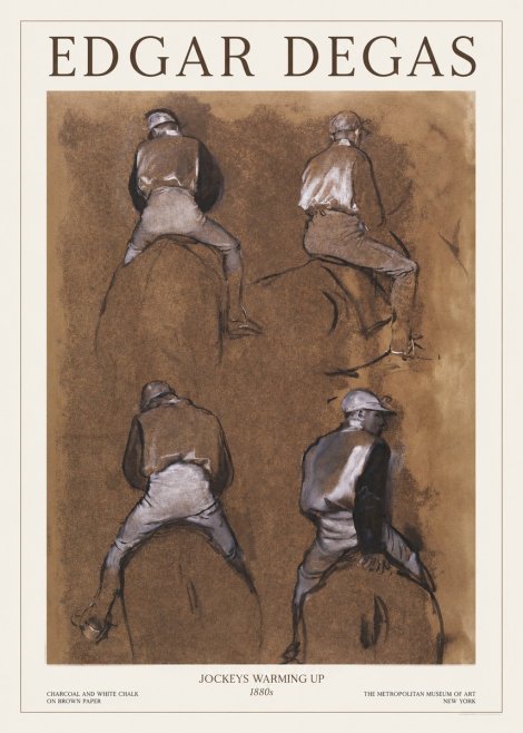 Edgar Degas Jockeys Warming Up No1 - Poster