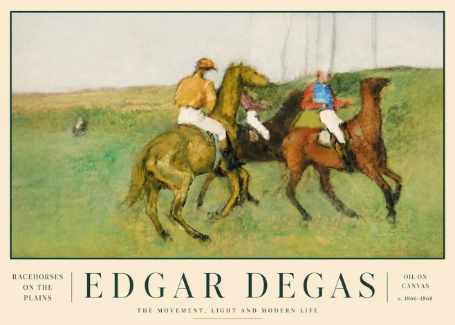 Edgar Degas Racehorses on the Plains No3 - Poster