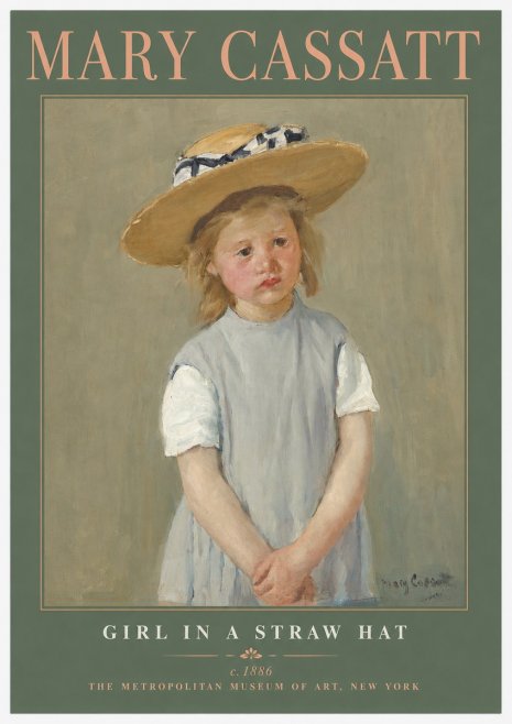 Mary Cassatt Girl in a Straw Hat No2 - Poster