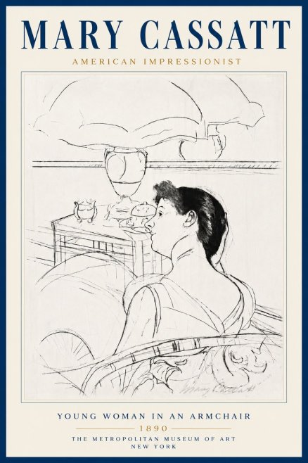 Mary Cassatt Young Woman in an Armchair No4 - Poster