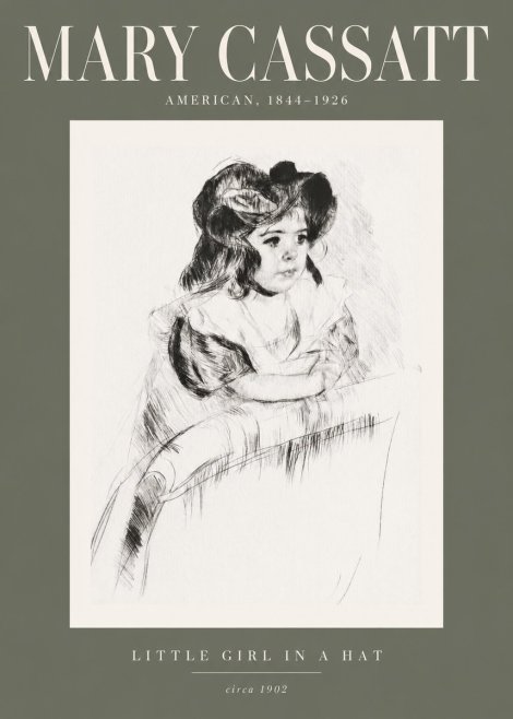 Mary Cassatt Little Girl in a Hat No2 - Poster