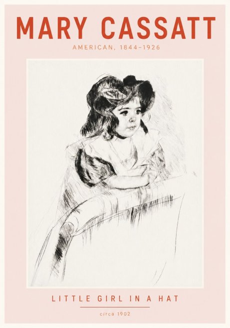 Mary Cassatt Little Girl in a Hat No4 - Poster