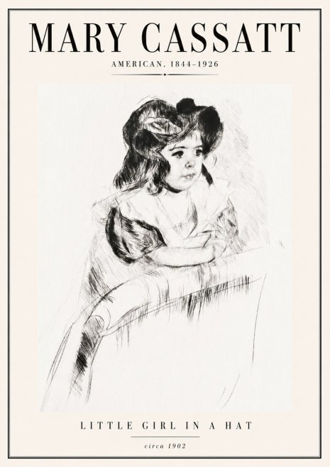 Mary Cassatt Little Girl in a Hat No5 - Poster