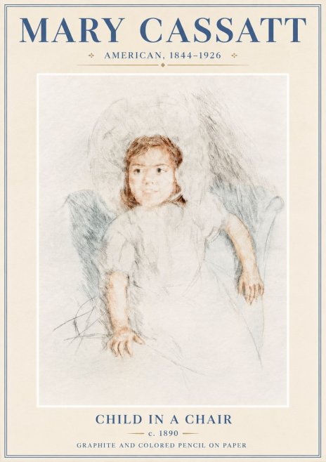 Mary Cassatt Child in a Chair No6 - Poster