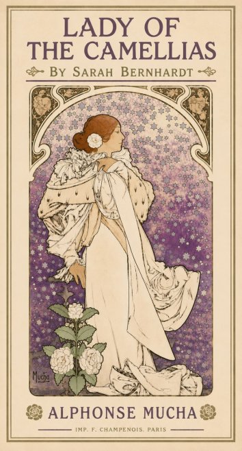 Mucha Lady of the Camellias No5 - Poster
