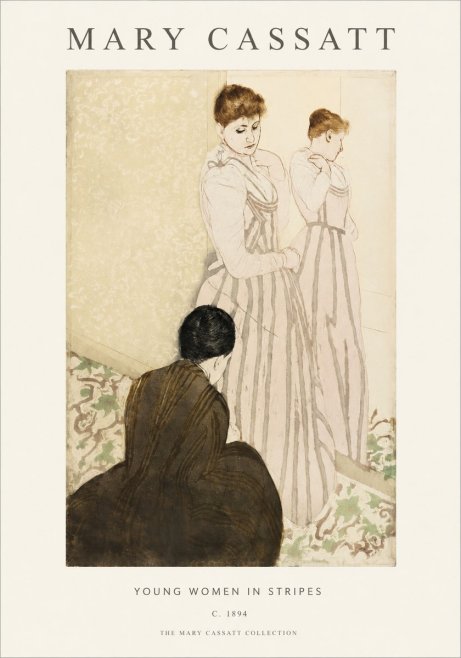 Mary Cassatt Young Women in Stripes No1 - Poster