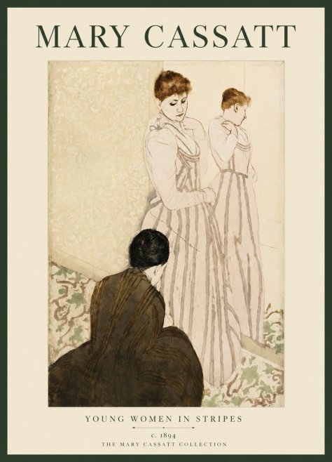 Mary Cassatt Young Women in Stripes No3 - Poster