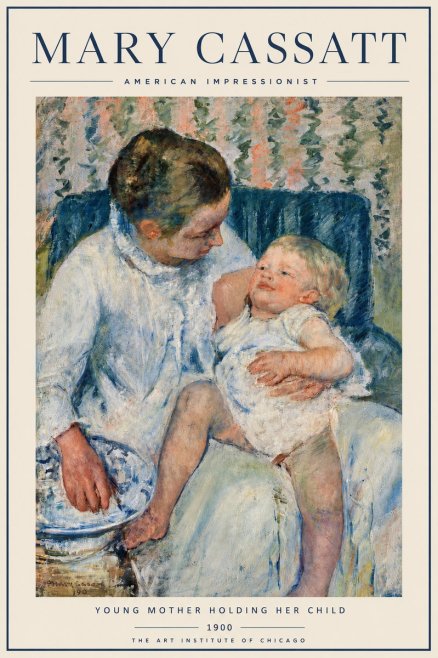 Mary Cassatt Young Mother Holding Her Child No3 - Poster