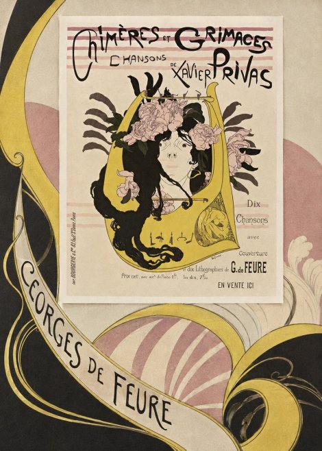 Georges de Feure Chimères Et Grimaces Chansons De Xavier Privas No4 - Poster