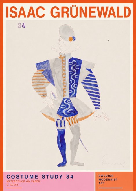 Isaac Grünewald Costume Study 34 No2 - Poster