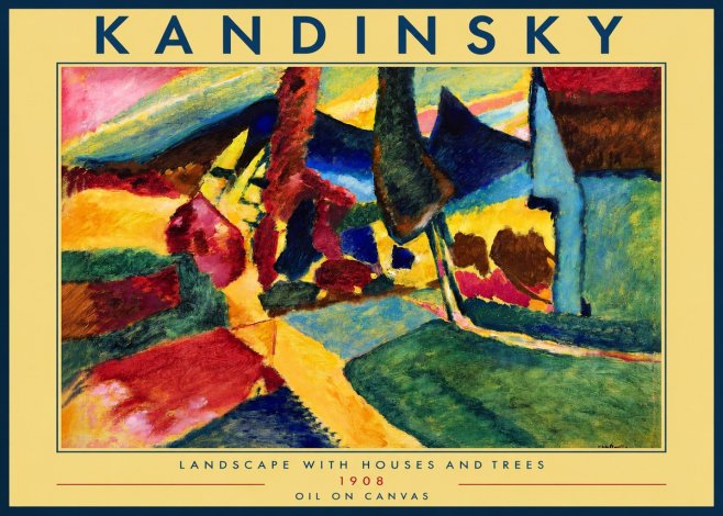 Kandinsky Landscape with Houses and Trees No2 - Poster
