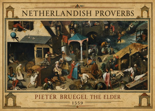 Pieter Bruegel Netherlandish Proverbs III No1 - Poster