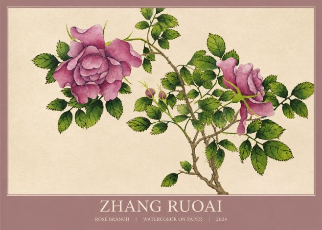 Zhang Ruoai Rose Branch No1 - Poster
