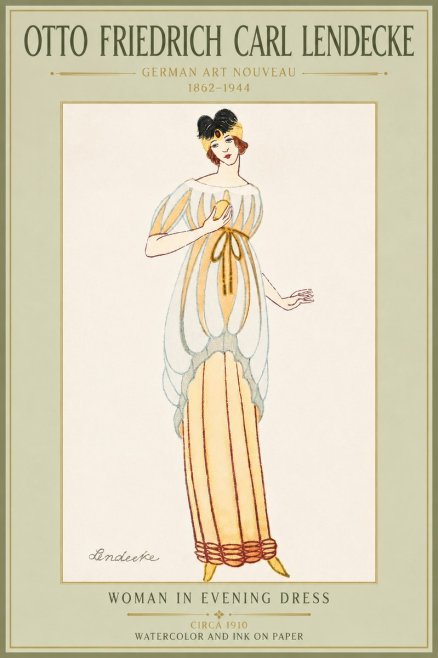 Otto Friedrich Carl Lendecke Woman in Evening Dress No5 - Poster
