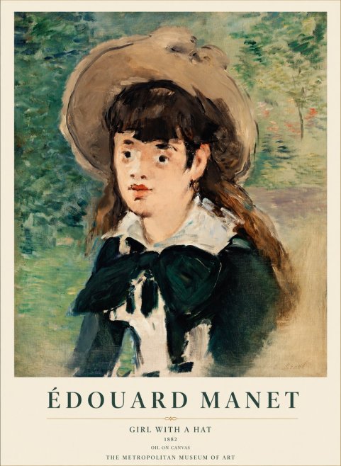 Édouard Manet Girl with a Hat No1 - Poster