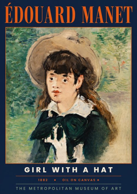 Édouard Manet Girl with a Hat No4 - Poster