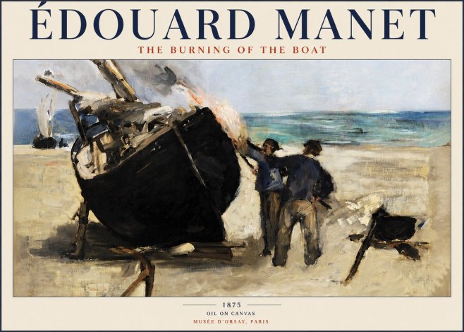 Édouard Manet The Burning of the Boat No3 - Poster