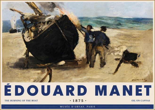 Édouard Manet The Burning of the Boat No6 - Poster