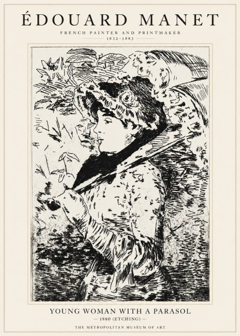 Édouard Manet Young Woman with a Parasol No1 - Poster