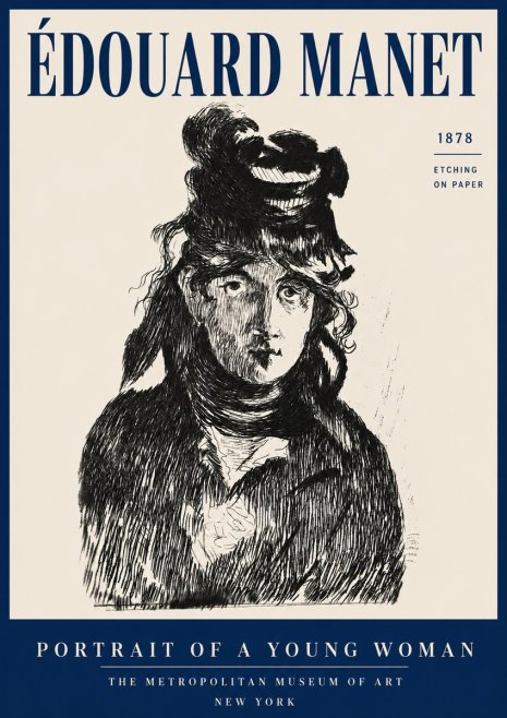 Édouard Manet Portrait of a Young Woman I No4 - Poster