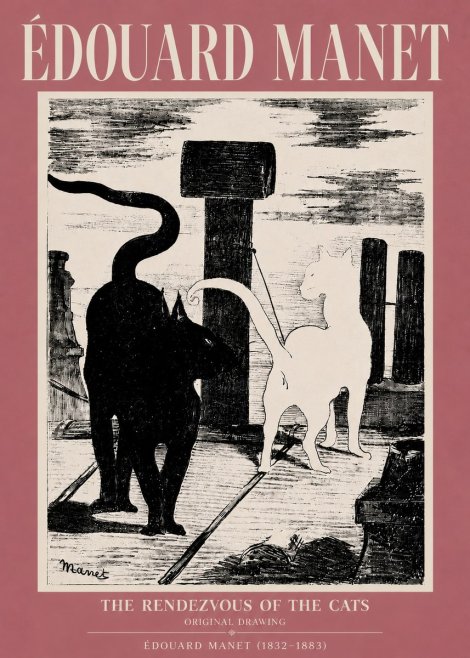 Édouard Manet The Rendezvous of the Cats No5 - Poster