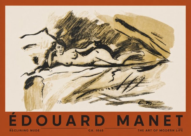 Édouard Manet Reclining Nude No2 - Poster