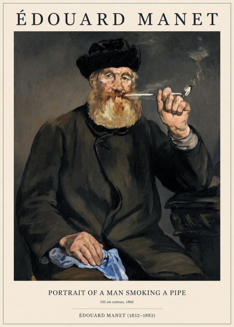 Édouard Manet Portrait of a Man Smoking a Pipe No1 - Poster