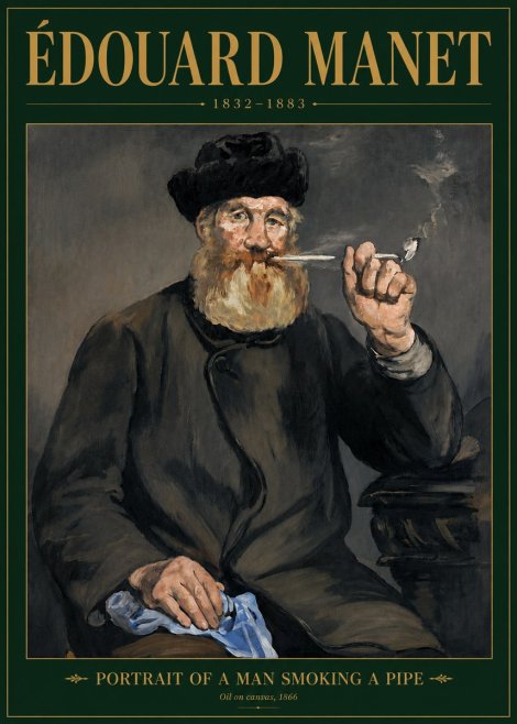 Édouard Manet Portrait of a Man Smoking a Pipe No6 - Poster