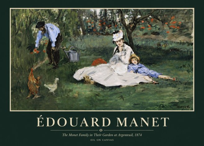 Édouard Manet The Monet Family in Their Garden at Argenteuil, 1874 No3 - Poster