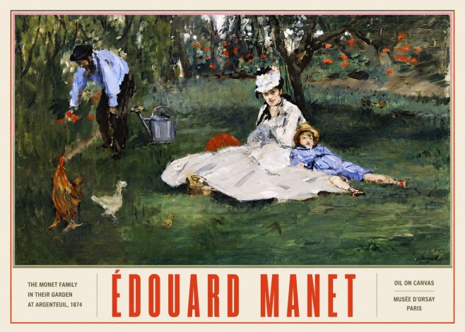 Édouard Manet The Monet Family in Their Garden at Argenteuil, 1874 No5 - Poster