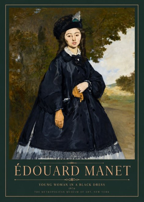 Édouard Manet Young Woman in a Black Dress No3 - Poster